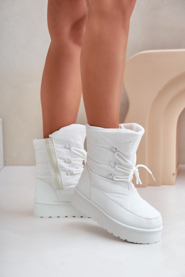 Botas de nieve con una plataforma Al castillo Big Star OO274886 el color blanco 2