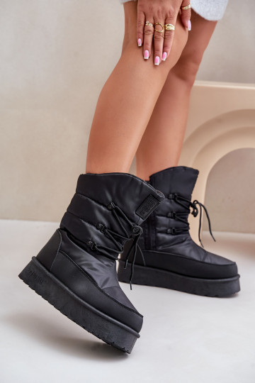 Botas de nieve con una plataforma Al castillo Big Star OO274884 de color negro