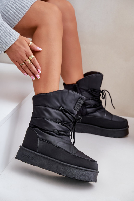 Botas de nieve con una plataforma Al castillo Big Star OO274884 de color negro