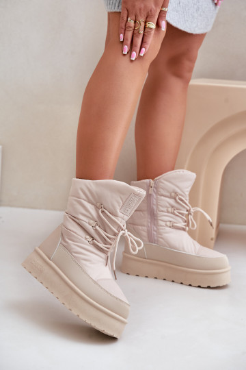 Botas de nieve con una plataforma Al castillo Big Star OO274885 beige 2