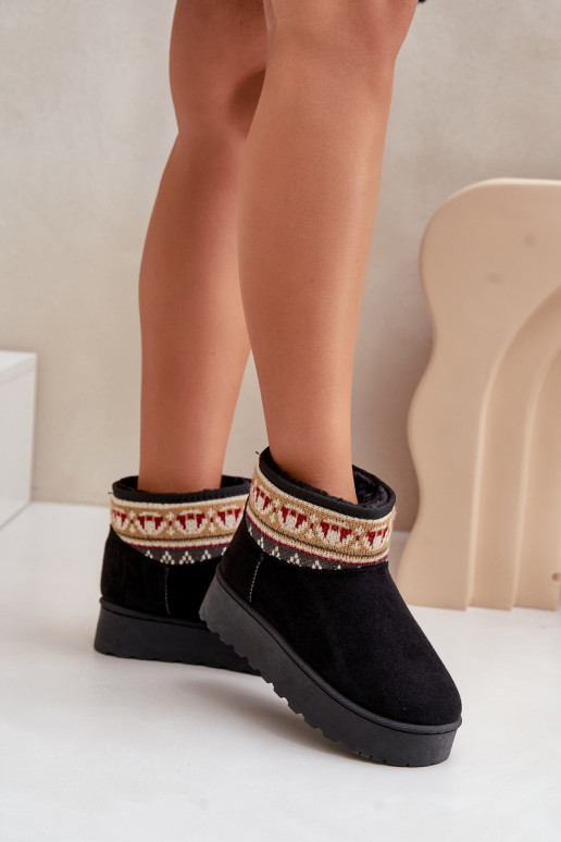 Botas de nieve Femenino con escritos con una plataforma de color negro Avatharia