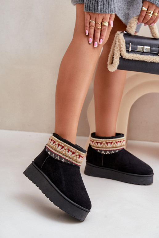 Botas de nieve Femenino con escritos con una plataforma de color negro Avatharia