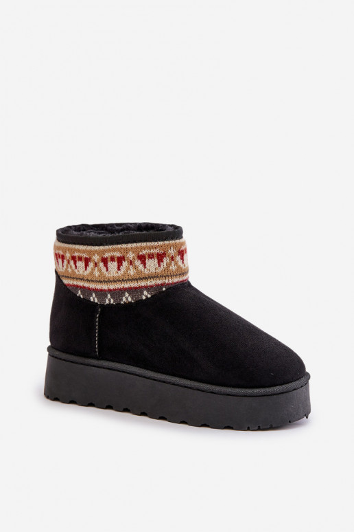 Botas de nieve Femenino con escritos con una plataforma de color negro Avatharia