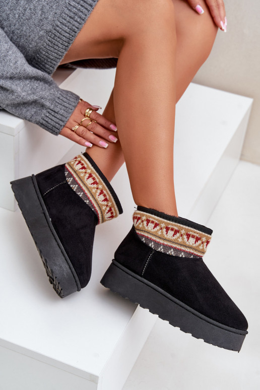 Botas de nieve Femenino con escritos con una plataforma de color negro Avatharia