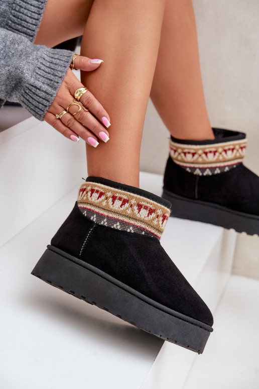 Botas de nieve Femenino con escritos con una plataforma de color negro Avatharia