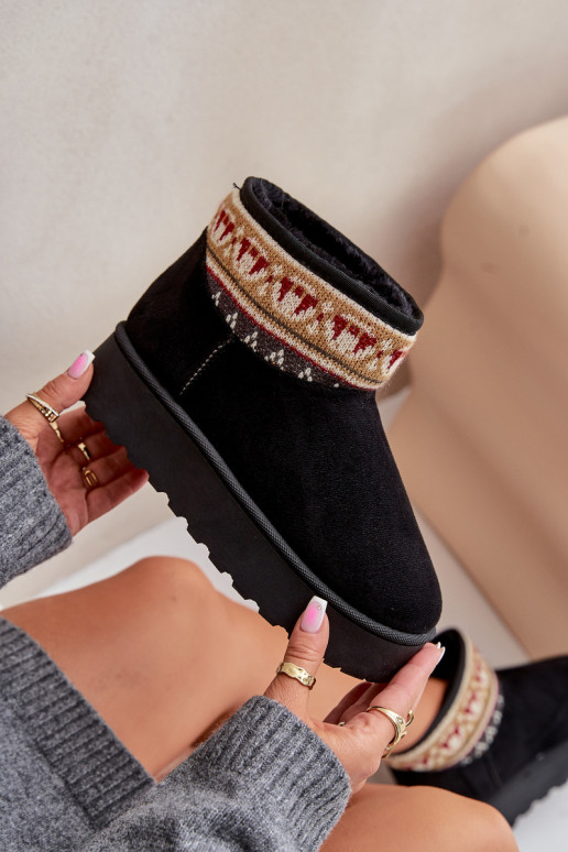 Botas de nieve Femenino con escritos con una plataforma de color negro Avatharia