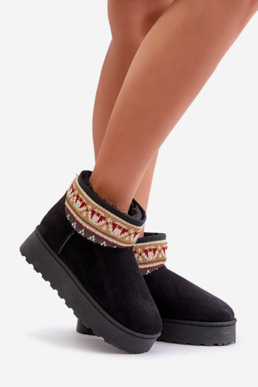 Botas de nieve Femenino con escritos con una plataforma de color negro Avatharia