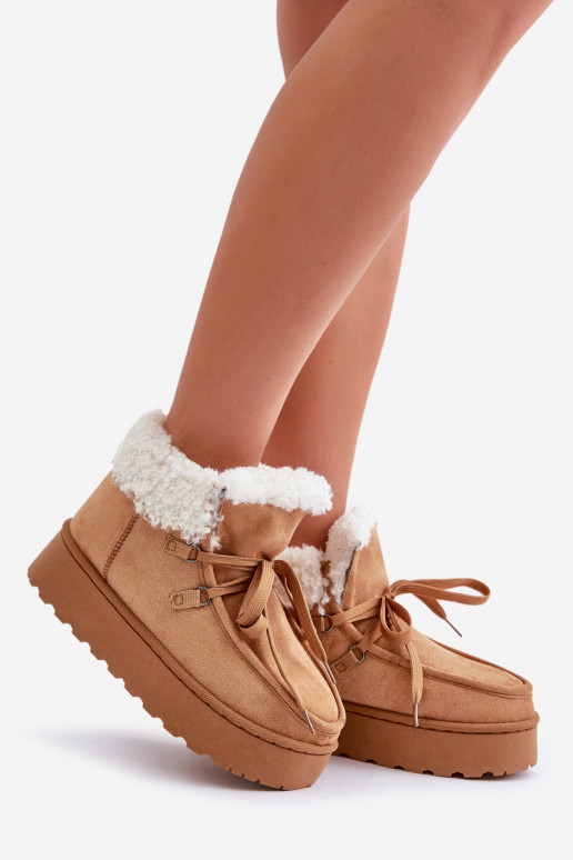 Botas de nieve Femenino con una plataforma con un abrigo de piel Typu Branek color marrón Ciabellae