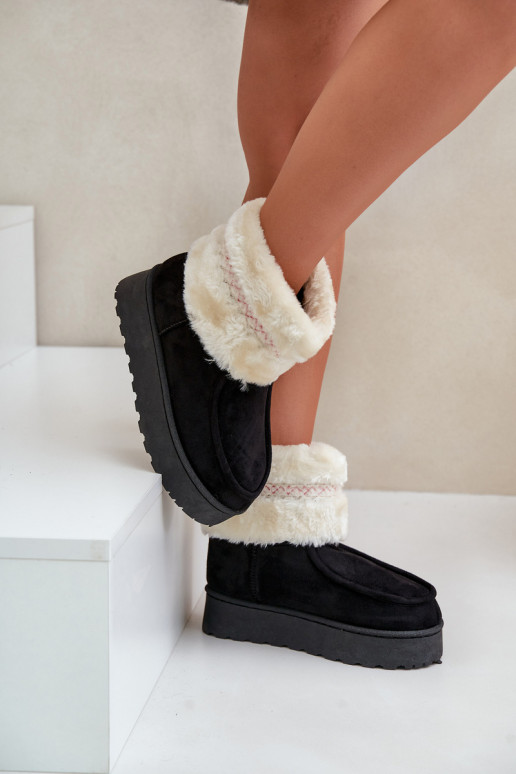 Botas de nieve Femenino con una plataforma con un abrigo de piel I Un ejemplo de color negro Deepanti Botas de nieve Femenino con una plataforma con un abrigo de piel I Un ejemplo de color negro Deepanti
