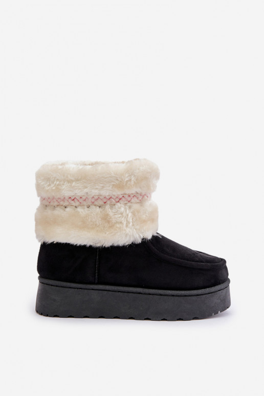 Botas de nieve Femenino con una plataforma con un abrigo de piel I Un ejemplo de color negro Deepanti Botas de nieve Femenino con una plataforma con un abrigo de piel I Un ejemplo de color negro Deepanti