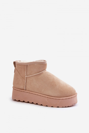 Botas de nieve de mujer con plataforma para abrigar con pelo interior color beige Xamella 2
