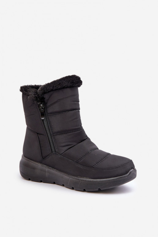 Botas de nieve Femenino con cremalleras con un abrigo de piel de color negro Dritane Botas de nieve Femenino con cremalleras con un abrigo de piel de color negro Dritane