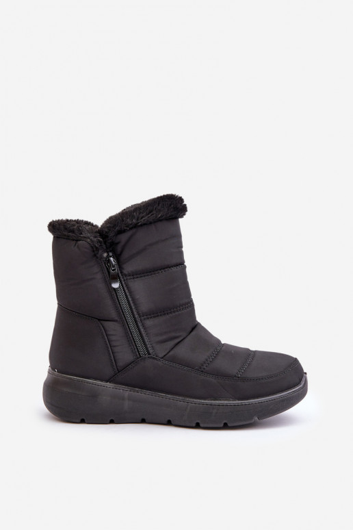 Botas de nieve Femenino con cremalleras con un abrigo de piel de color negro Dritane Botas de nieve Femenino con cremalleras con un abrigo de piel de color negro Dritane