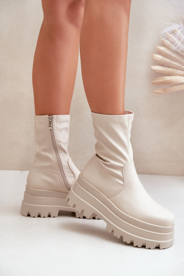 Botas con una plataforma color marfil Florinara 2