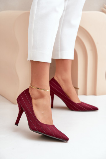 zapatos de tacón alto Femenino con rayas borgoña Tifidra 2