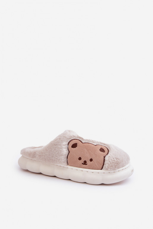 con un abrigo de piel Zapatillas Femenino osos de peluche beige Firedi con un abrigo de piel Zapatillas Femenino osos de peluche beige Firedi