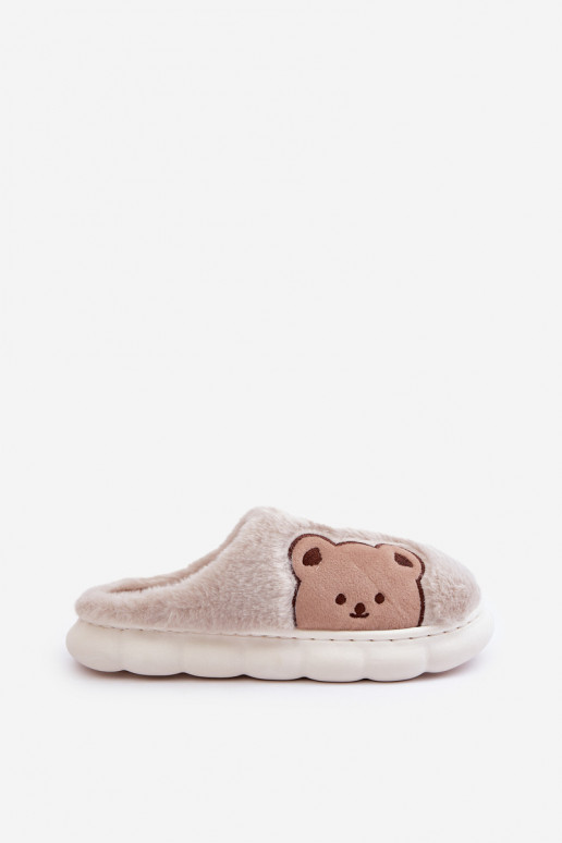 con un abrigo de piel Zapatillas Femenino osos de peluche beige Firedi con un abrigo de piel Zapatillas Femenino osos de peluche beige Firedi