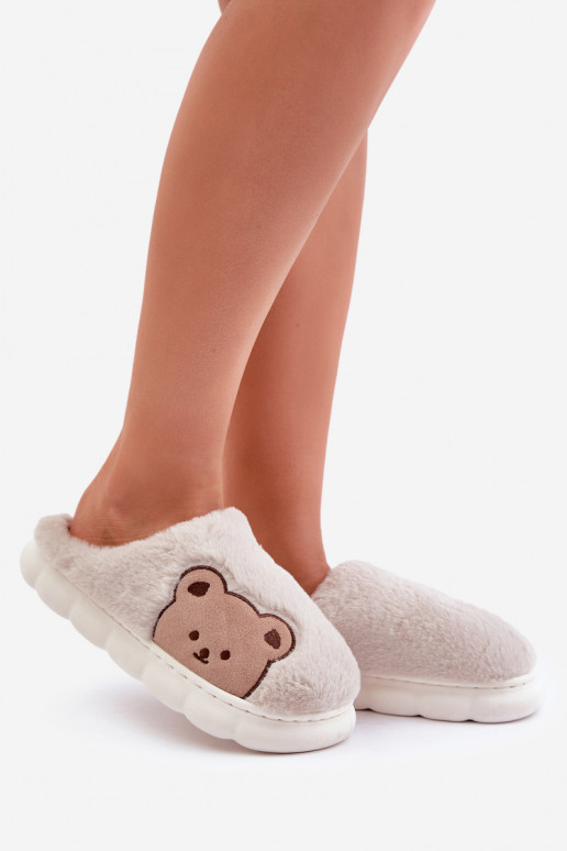 con un abrigo de piel Zapatillas Femenino osos de peluche beige Firedi con un abrigo de piel Zapatillas Femenino osos de peluche beige Firedi