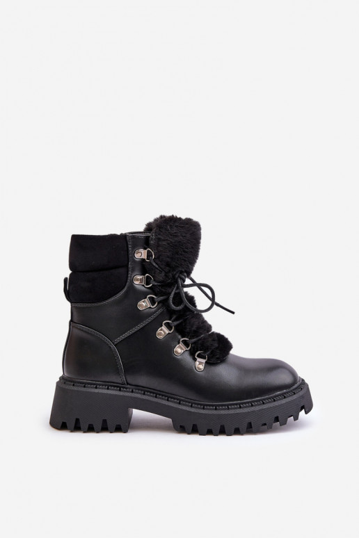 calentamiento Botas zapatos Al castillo de cuero ecológico de color negro ENillatta calentamiento Botas zapatos Al castillo de cuero ecológico de color negro ENillatta