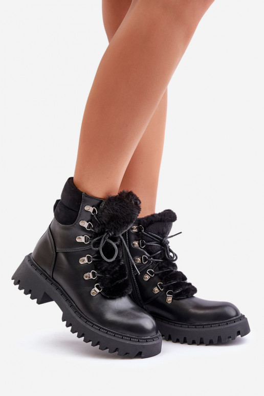 calentamiento Botas zapatos Al castillo de cuero ecológico de color negro ENillatta calentamiento Botas zapatos Al castillo de cuero ecológico de color negro ENillatta