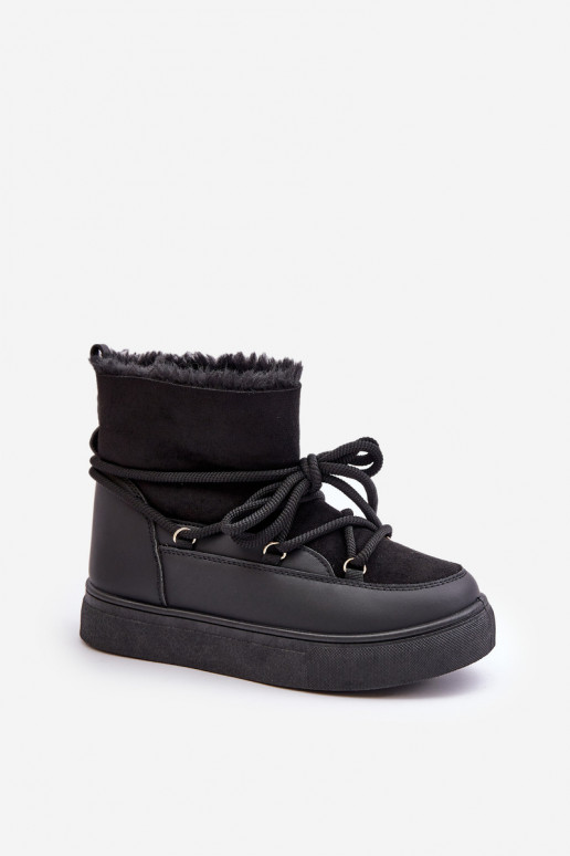 Botas de nieve Femenino con una plataforma calentamiento con pelo dentro de color negro Aziara Botas de nieve Femenino con una plataforma calentamiento con pelo dentro de color negro Aziara