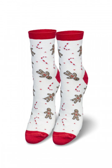 Calcetines navideños para mujer CiasteczkoAe Ludziki el color blanco