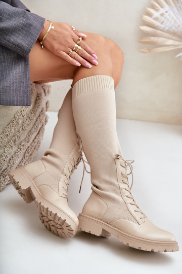 Un modelo convincente botas Ze SkarpetkoAą CholeAką beige Iranel