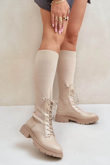 Un modelo convincente botas Ze SkarpetkoAą CholeAką beige Iranel 2