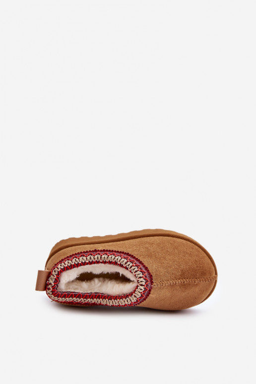 Botas de nieve para niños con plataforma, aislantes con interior de piel en marrón Vilabria