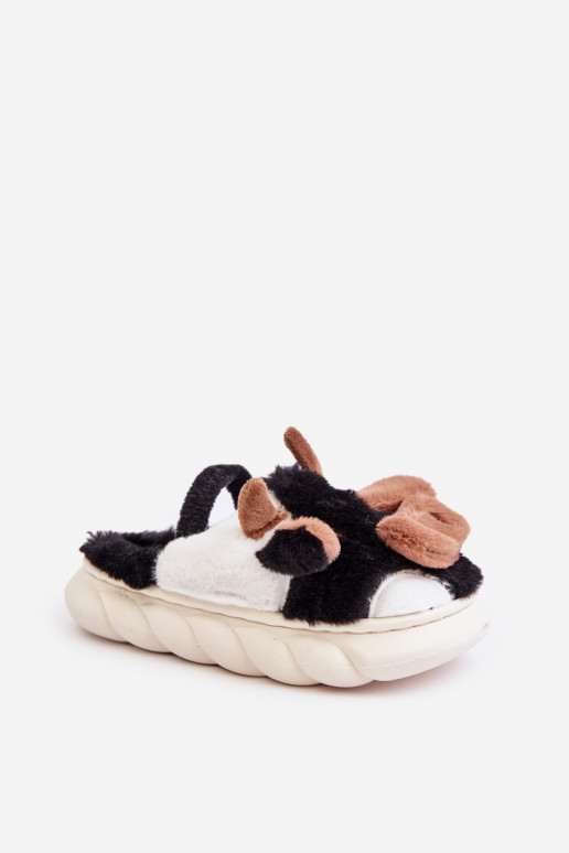 Infantil con un abrigo de piel Zapatillas con un tema KroAy de color negro Tamorrin