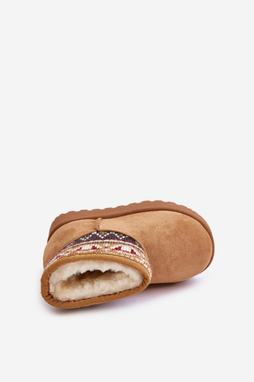 Un modelo convincente Botas de nieve Infantil con escritos ENstaAką calentamiento con pelo dentro color marrón Mirirae Un modelo convincente Botas de nieve Infantil con escritos ENstaAką calentamiento con pelo dentro color marrón Mirirae