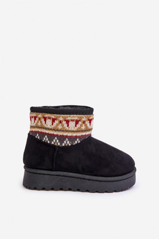 Un modelo convincente Botas de nieve Infantil con escritos calentamiento con pelo dentro de color negro Mirirae Un modelo convincente Botas de nieve Infantil con escritos calentamiento con pelo dentro de color negro Mirirae