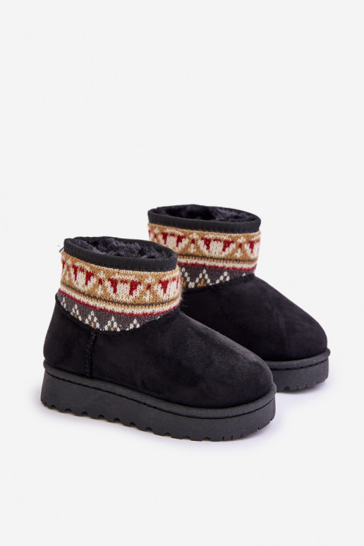 Un modelo convincente Botas de nieve Infantil con escritos calentamiento con pelo dentro de color negro Mirirae Un modelo convincente Botas de nieve Infantil con escritos calentamiento con pelo dentro de color negro Mirirae
