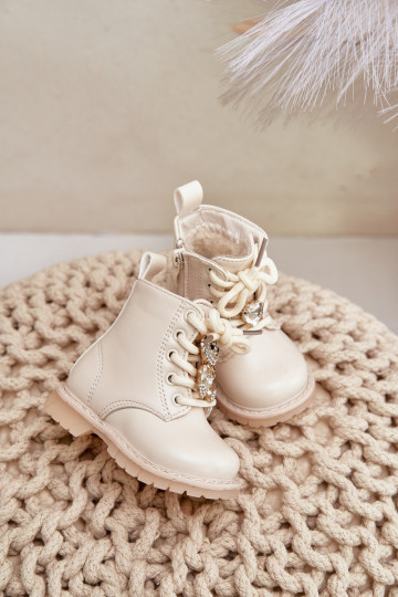 calentamiento Botas Infantil con oso Al castillo beige Enchanta 2
