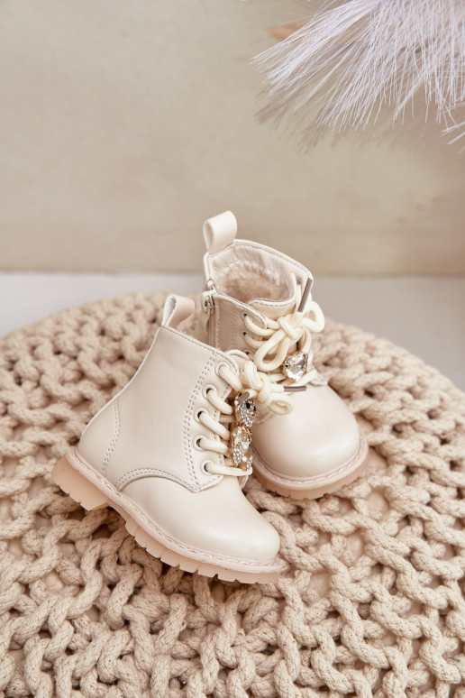 calentamiento Botas Infantil con oso Al castillo beige Enchanta