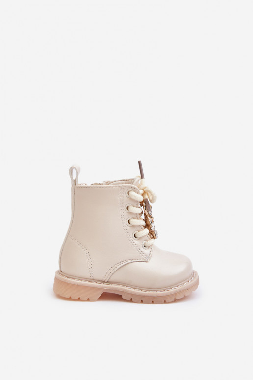 calentamiento Botas Infantil con oso Al castillo beige Enchanta