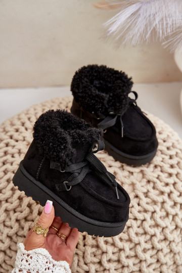 Botas de nieve Botas Infantil calentamiento con pelo dentro de color negro Adelane