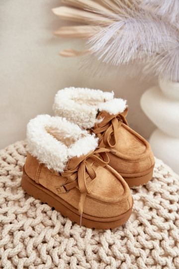 Botas de nieve Botas Infantil calentamiento con pelo dentro color marrón Adelane 2