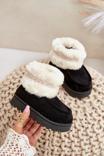 Botas de nieve Botas Infantil con un abrigo de piel I Un ejemplo de color negro Melefia
