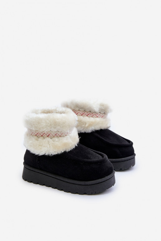 Botas de nieve Botas Infantil con un abrigo de piel I Un ejemplo de color negro Melefia