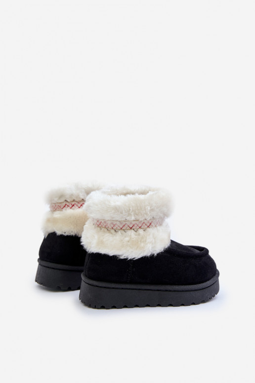 Botas de nieve Botas Infantil con un abrigo de piel I Un ejemplo de color negro Melefia