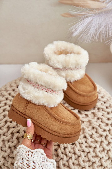 Botas de nieve Botas Infantil con un abrigo de piel I Un ejemplo color marrón Melefia
