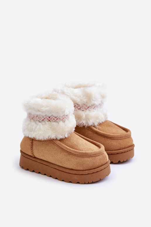 Botas de nieve Botas Infantil con un abrigo de piel I Un ejemplo color marrón Melefia