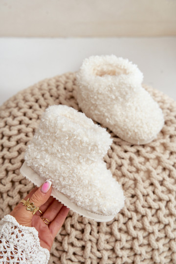 Botas Botas de nieve Infantil con un abrigo de piel Typu Baranek color marfil Mevael