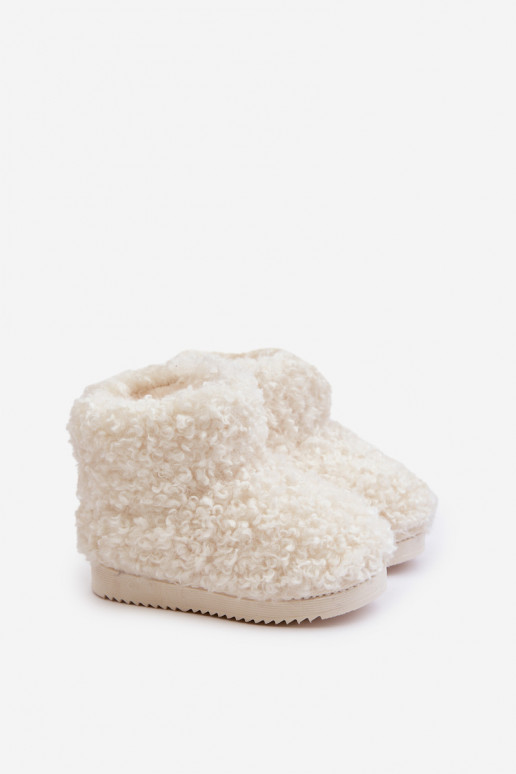 Botas Botas de nieve Infantil con un abrigo de piel Typu Baranek color marfil Mevael