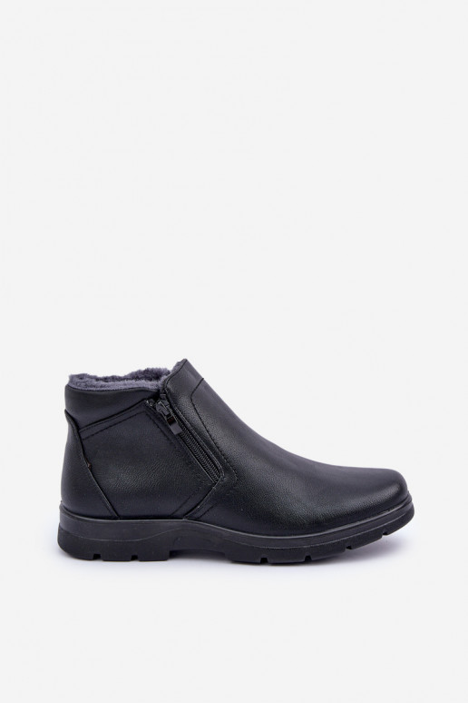 calentamiento para los hombres Botas de cuero ecológico de color negro Daniello calentamiento para los hombres Botas de cuero ecológico de color negro Daniello