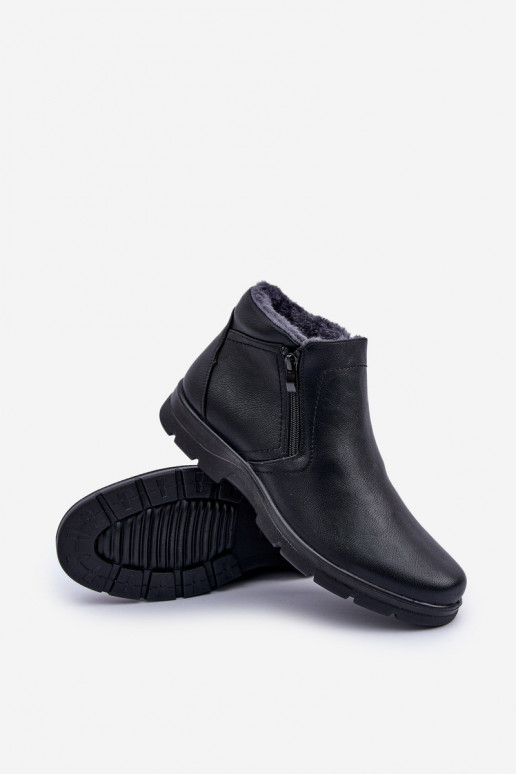calentamiento para los hombres Botas de cuero ecológico de color negro Daniello calentamiento para los hombres Botas de cuero ecológico de color negro Daniello