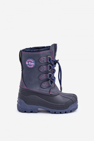Alto cálido Botas de nieve Infantil con cierre a presión Lee Cooper LCJ-24-44-2843K azul oscuro 2