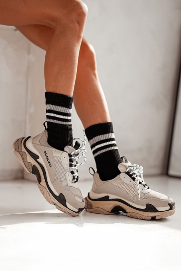 Zapatos a rayas Skarpety Femenino con rayas Sin presión de color negro