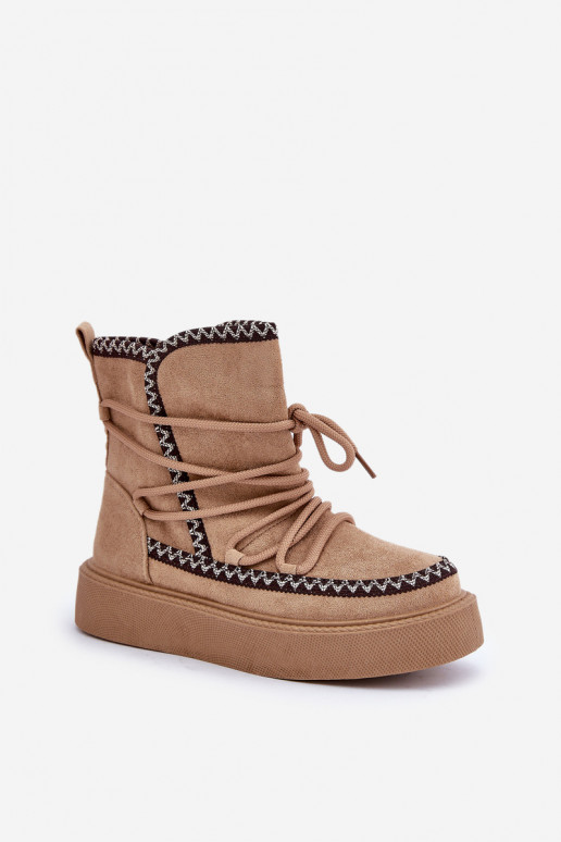 Botas de nieve con plataforma en color marrón